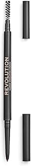 Revolution Precise Brow Pencil, Double-Ended Makeup Tool with Brush for Easy & Ultra Defined Brows and Bold Looks, Brown, 0.05g