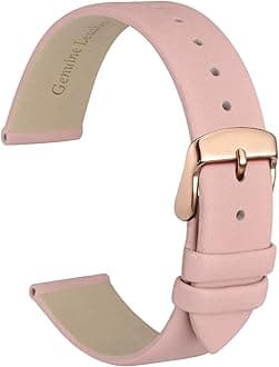 WOCCI Elegant Watch Straps, Genuine Leather Replacement Bands, Stainless Steel Buckle, 8mm 10mm 13mm 12mm 14mm 16mm 18mm 20mm 22mm
