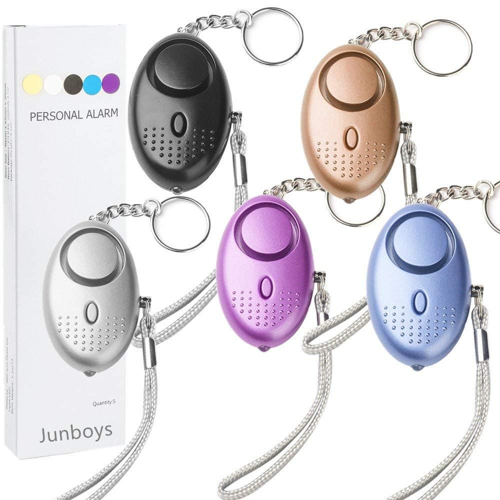 – 5 Pack Emergency Personal Security Alarm Keychain 140DB with LED Light, Electronic Self-Defense Protection Safety Alarms Super Loud Mini Police Approved Rape Attack Alarms Siren for Women Kids Girls.