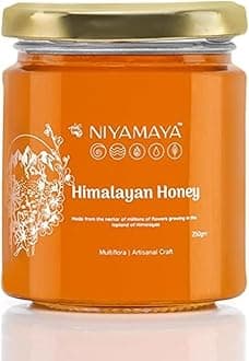NIYAMAYA Pure Himalayan Honey 250 gm | 100% Pure Natural Raw Honey Unpasteurized & Unprocessed No Added Sugar Multi Flora Himalayan Organic Honey in Fresh