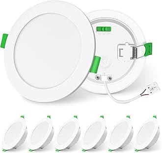 ALUSSO LIGHTING Pack of 6 Dimmable Recessed LED Spotlights 10 W 1050 lm High Brightness, Extra Flat Ceiling Spotlights, Warm White 3000 K Natural White 4000 K Cool White 6500 K Bathroom Spotlight IP44