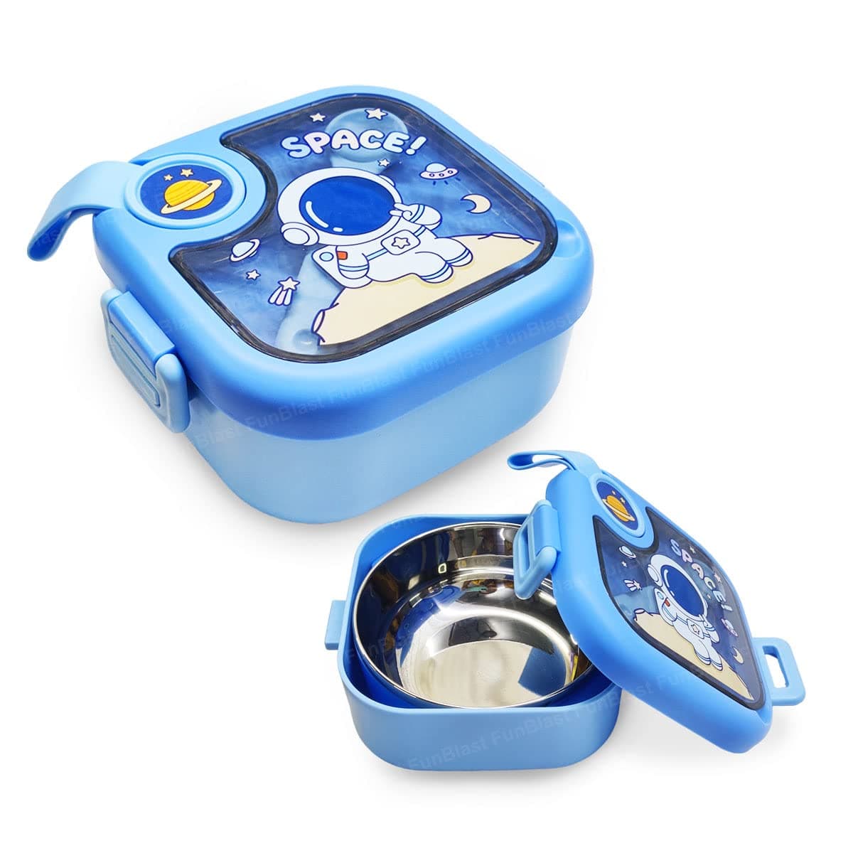 FunBlast Lunch Box for School Kids – Astronaut and Space Theme Lunch Box with Spoon, SS304 Tiffin Boxes, Tiffin Box for School, Air-Tight Tiffin Box, Insulated Lunch Boxes, Lunch Boxes for Dry Foods
