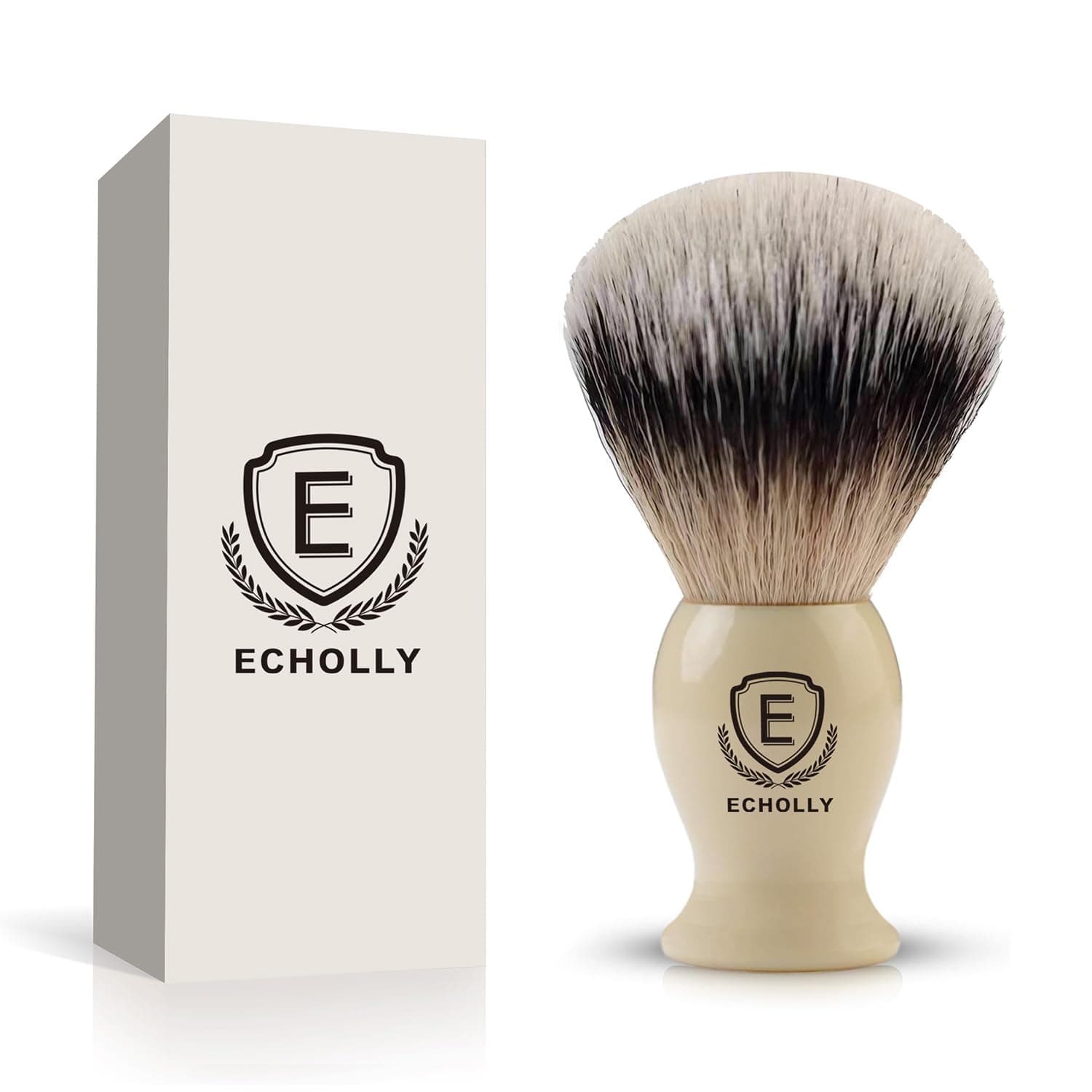 Premium Shaving Brushes for men by Echolly-NO Shedding Bristle Shave Brushes for Men-Smooth Acrylic Handle Legacy Shave Brush-Rich and Fast Lather Shaving Cream Brush Dad Gifts for Fathers Day