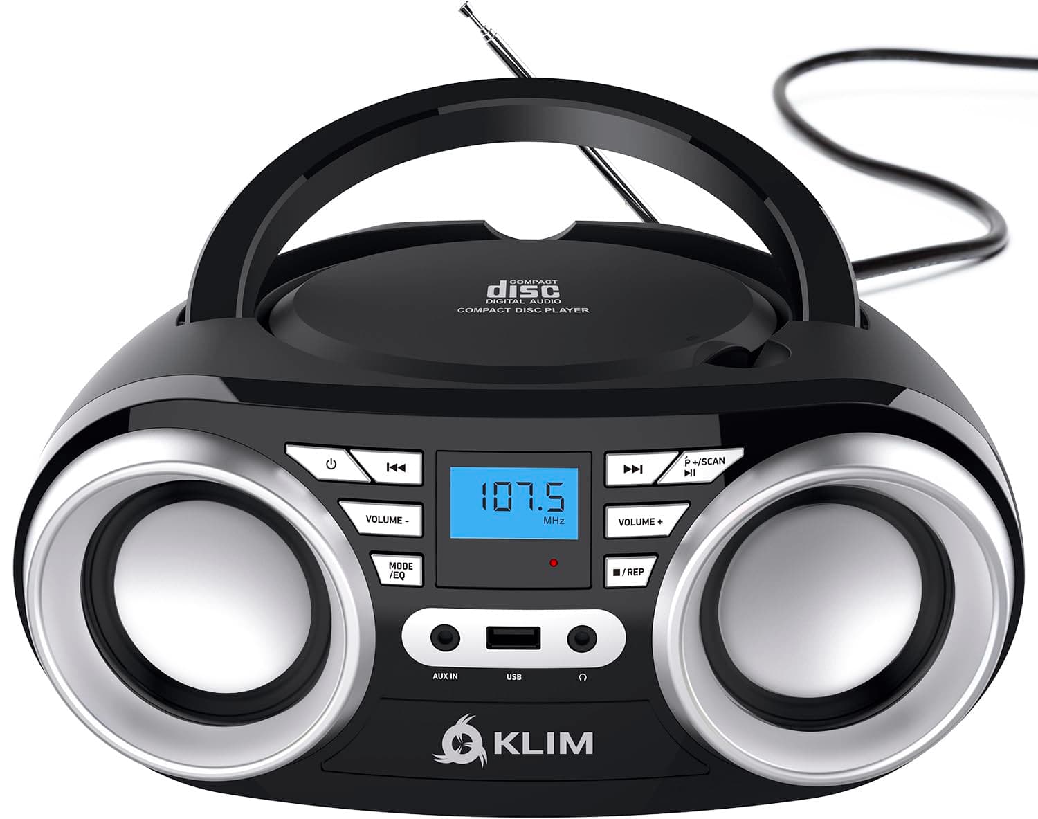 B3 Portable CD Player Boombox with FM Radio, Bluetooth, USB, AUX, and FM Radio Dual Speakers, EQ Sound Effects, 20 Preset Stations, Compact and Lightweight