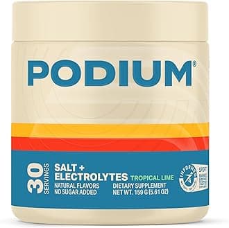 Podium Nutrition Training Salt + Electrolytes Powder, Tropical Lime, Post Workout Hydration & Muscle Recovery Support, Electrolyte Drink, Magnesium, Potassium,Calcium, Sodium Salts, 30 Servings
