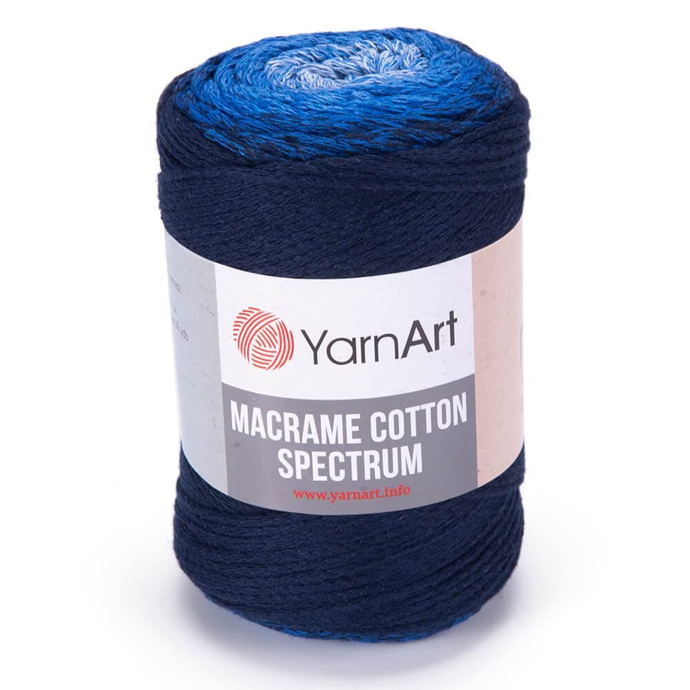 Yarn Art YarnArt Macrame Cotton Spectrum Macrame Cord 8.80 Oz, 246.06 Yds 80% Cotton Macrame Rope Multicolor Macrame, Colorful Macrame Yarn Weight Worsted - Aran(4) (1324)