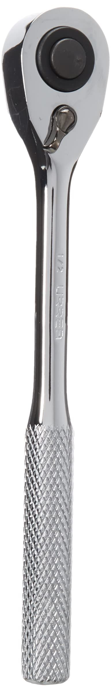 Urrea1/2" Socket Wrench - 10-1/8" Long Reversible Drive Ratchet with Quick Socket Release & Nickel-Chrome Finish - 5449