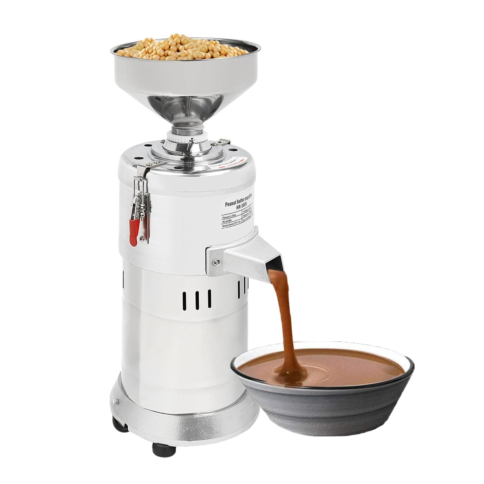 Peanut Butter Maker Machine, Electric Grain Grinder Nut Butter Machine, Commercial Peanut Sesame Grinding Machine for Groundnut, Almond, Cashew Nut and Sesame 110V 33lb/h 1100W