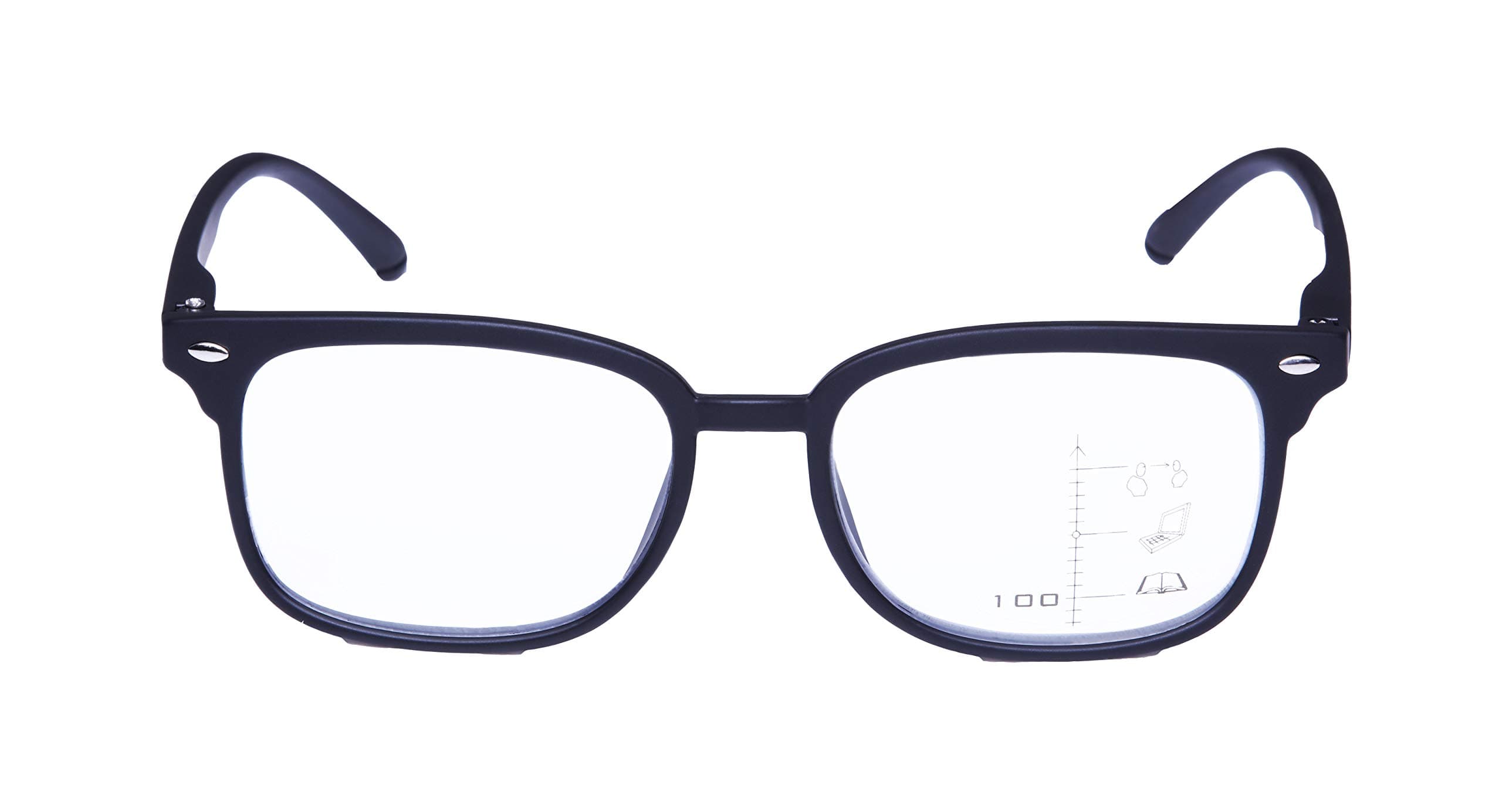 AMACN Reading Glasses Blue Light Blocking, UV Protection Transparent Lens, Multifocal Computer Reading Glasses, Anti Eyestrain, Sleep Better for Women and Men, Black Frames, 2.50 Strength