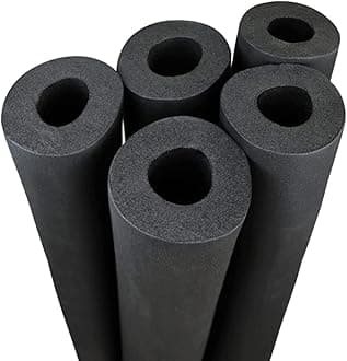 Water Pipe Insulation Tubing 3/4" 1" 1-1/4" 1-1/2" 2" 2-1/2" 3" 3-1/2" 4" Inner Diameter Foam Tube Insulation for 0.79"/1.18" Thick Wall Insulation Lagging Wrap (1.18", ID 1")