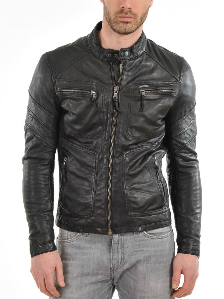 Black Leather Jacket for Men – Real Men's Lambskin Biker Jacket