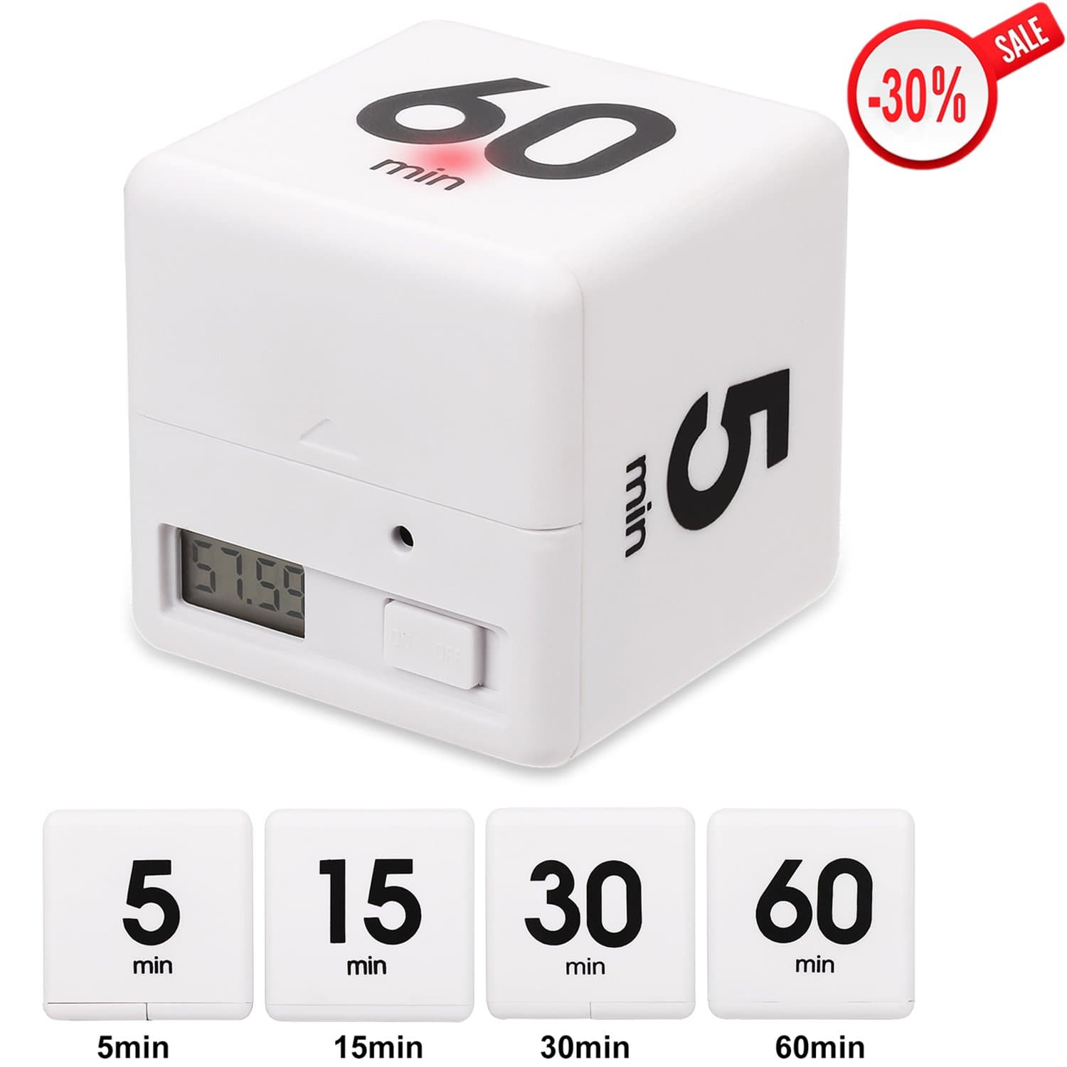 Kitchen Timer, Fun Cube Countdown Timer For Cooking, Kids, Children Game Study, Meditation, Yoga, Meeting 30 Minute, 5 Minute, 15 Minute, 60 Minute From JCCREATIVE