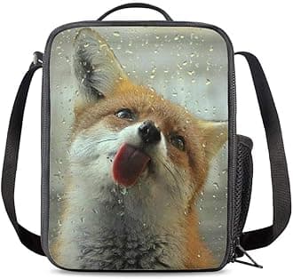 Funny 3D Fox Insulated Lunch Bag Cooler Thermal Lunch Boxes Snack Bag Food Container for School Beach Picnic