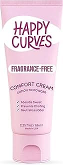 Lotion to Powder Anti Chafing Odor Control Cream for Women: Aluminum-Free Cream for Private Parts, Under Breast, & Body 2.25 Fl Oz (1 Pack, Fragrance-Free)