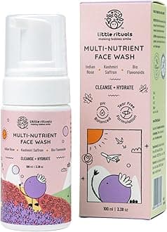 Multi-Nutrient Foaming Face Wash for Babies & Kids | Indian Rose & Kashmiri Saffron | Bio Flavonoids | Cleanse + Hydrate | pH Balanced, Tear-Free | MADE SAFE | 0M+ | 100 ml