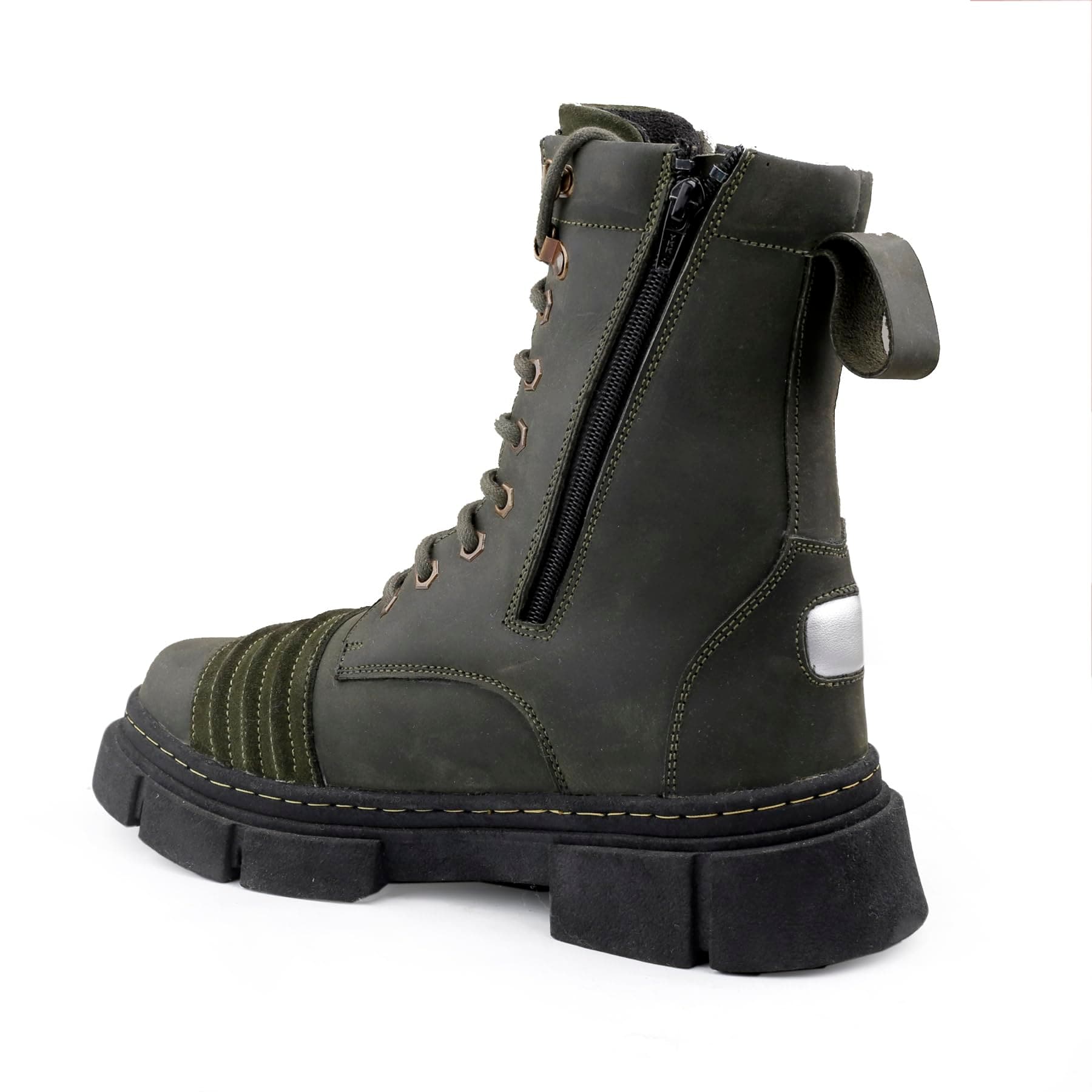 Bacca Bucci SINISTER Oil Pull-Up leather combat boots for Men With chunky rubber lug sole | Genuine Leather Boots