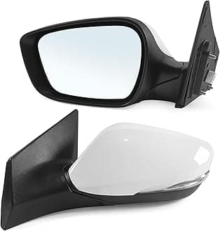 Left Driver Side Mirror Fits 2011 2012 2013 Hyundai Elantra with Power Glass Heated Turn Signal and Manual Folding Match to White (6Pins)