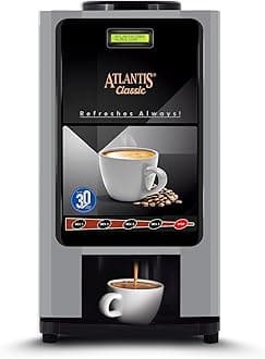ATLANTIS Classic 3 Lane Tea/Coffee Vending Machine - 3 Liters Hot Tank | Premix Based Instant Hot Beverage Dispenser for Offices, Shops and Institutions |