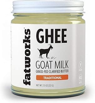 Fatworks Fine Filtered 100% Grass-Fed Goat Milk Ghee, Pasture Raised on Small Family U.S. Farm. KETO, PALEO, WHOLE 30 APPROVED, 7.5 oz.
