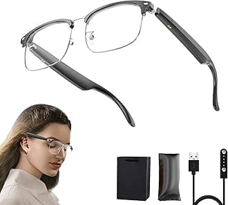 QIWA AI Smart Glasses with Translator | 138 Languages | Music & Calling | Bluetooth 5.3 | Open-Ear Audio |Magnetic Charging for Travel, Meetings and Language Learning Tool