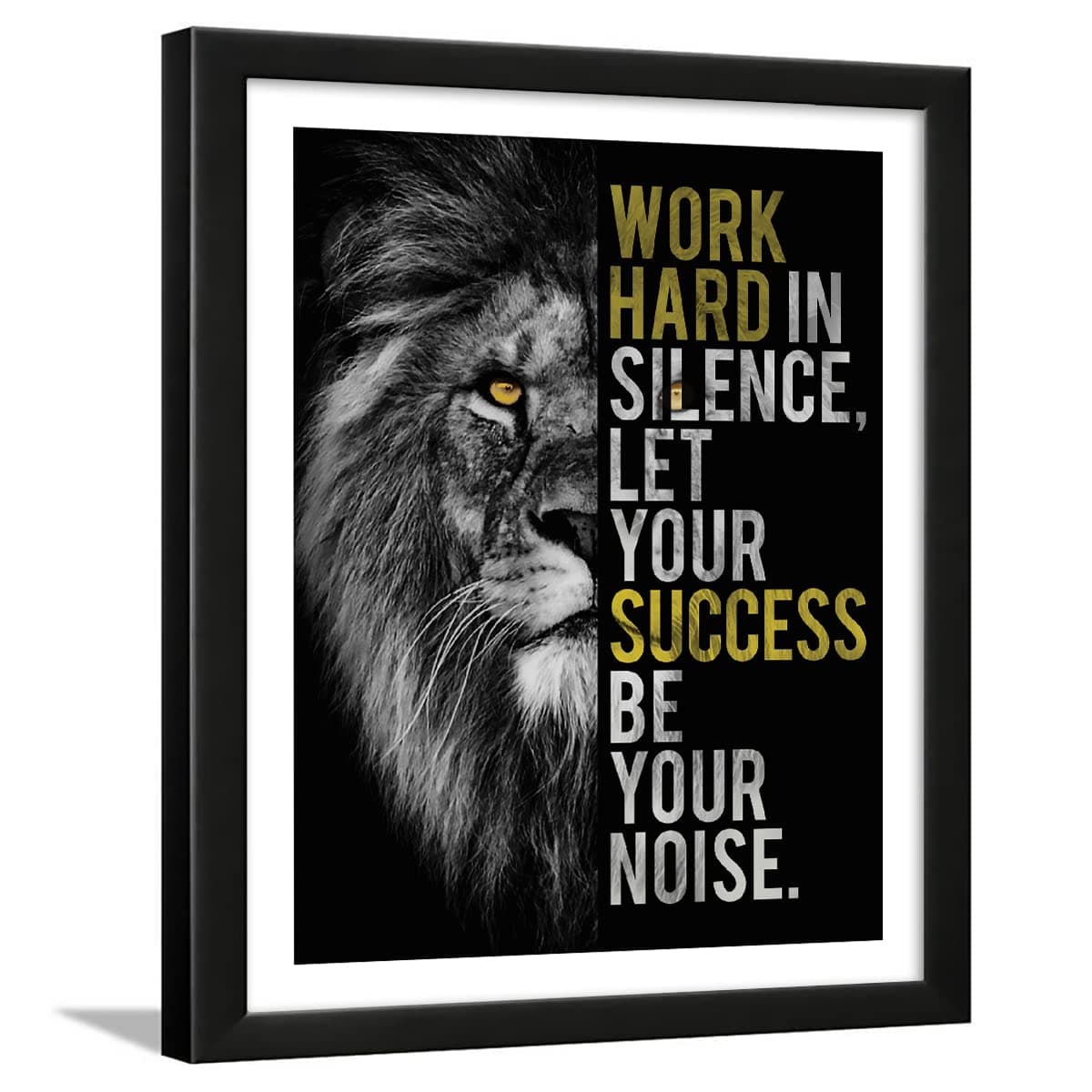 Chaka Chaundh Acrylic - Hard Work Quotes Wall Frames - Success Motivational Posters With Frame (14 X 11 Inches) Multicolor