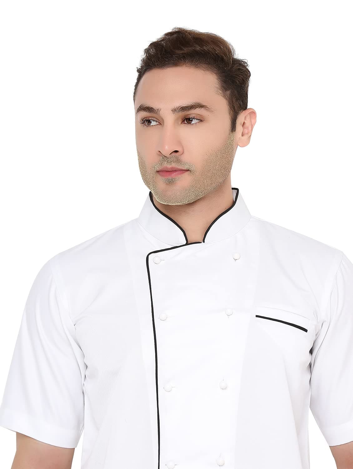 Associated Uniforms Half sleeve Chef Coat (Chef Jacket - Smart Fit) (M-38, WHITE)