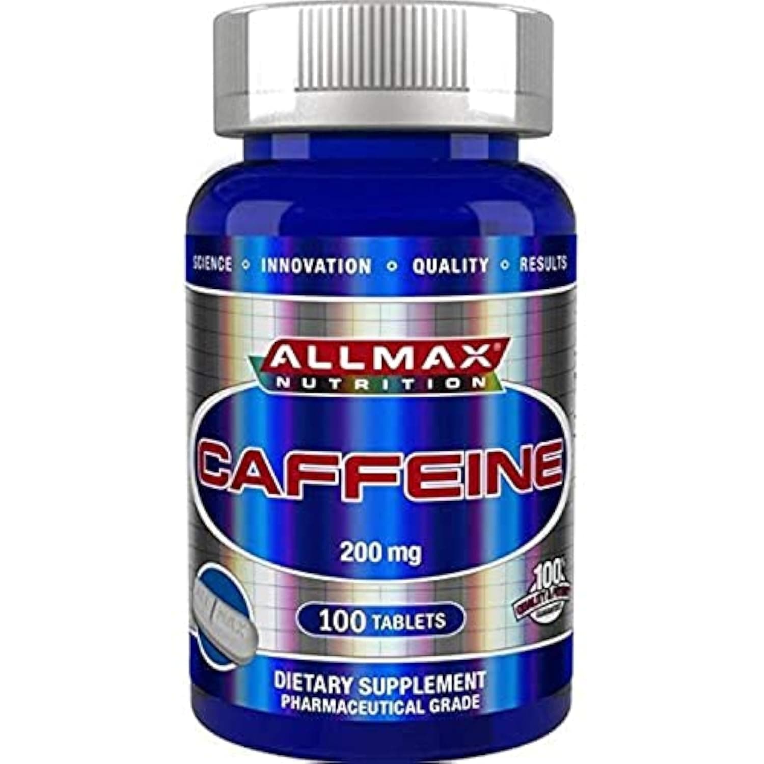 ALLMAX Nutrition, 100% Pure Caffeine + Easy-To-Cut in Half Pill, 200 mg, 100 Tablets