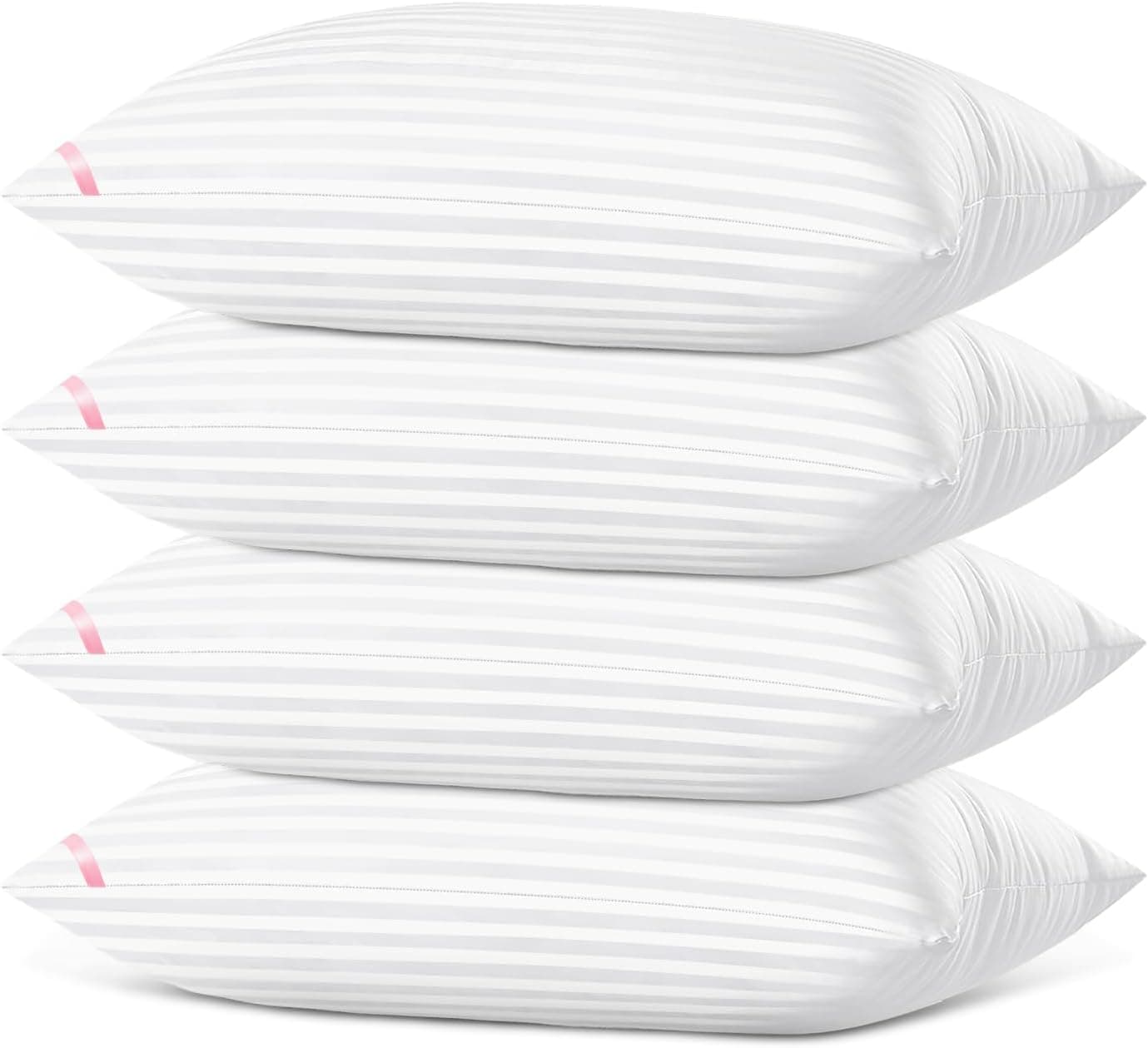 JYSoft Uniformly Microfiber Filled Pillow 26'' x 16'' 'Color-White (Pack of 4)