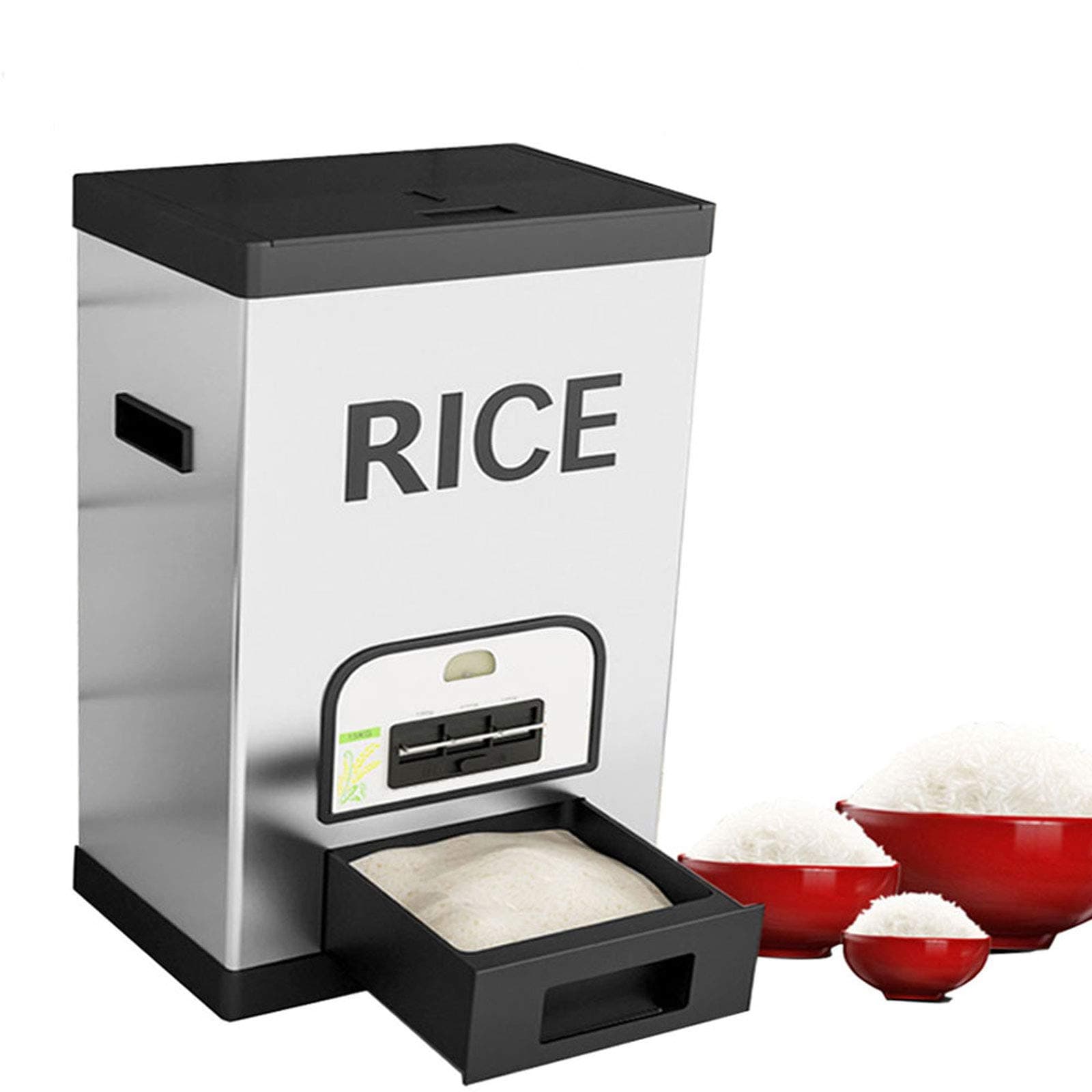 Rice Container Storage, Cereal Dispenser Countertop, Flour and Sugar Containers Stainless Steel, Rice Bin Cereal Barrel for Kitchen Organization and Pantry Store