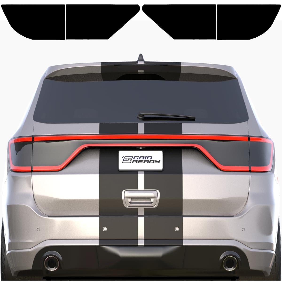 Fits 2014-2024 Dodge Durango Tail Light Tint Kit. Dark black smoke vinyl taillight overlay accessories.