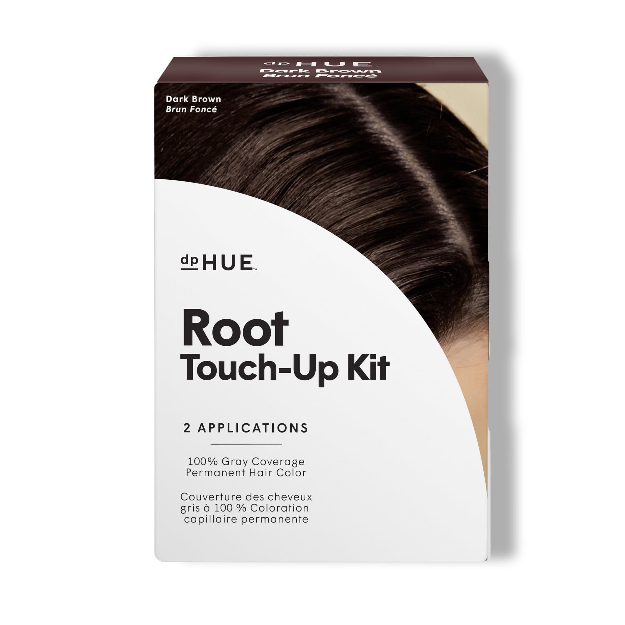 dpHUE Root Touch-Up Kit, Dark Brown - Permanent Hair Color for Gray Coverage - Includes Two Applications - Paraben, SLS & SLES Sulfate Free - Leaping Bunny Certified