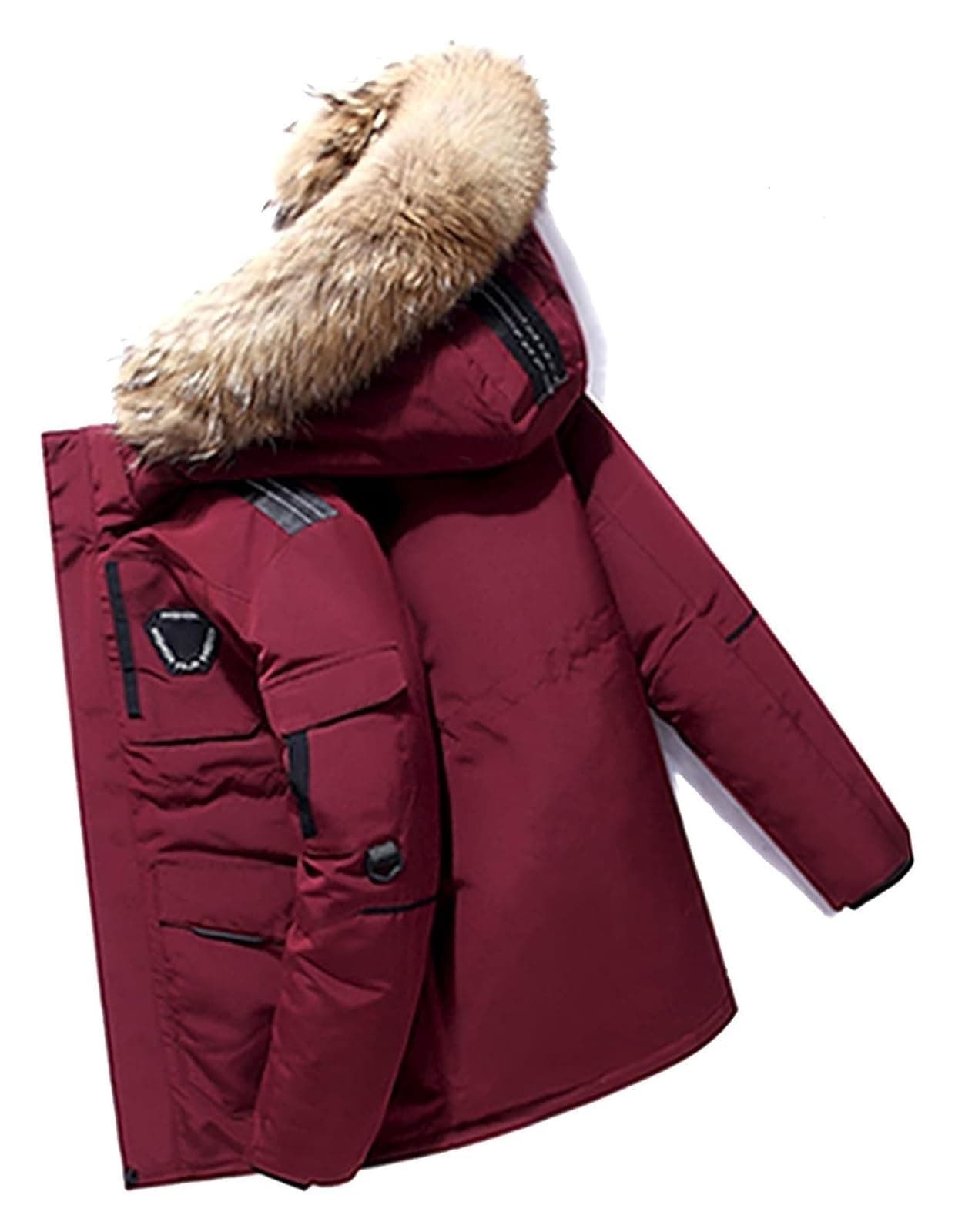 Men's Down Jacket Big Goose Autumn And Winter Thickened Coat Canada Style Warm Snow Coat (Color : Red, Size : S)