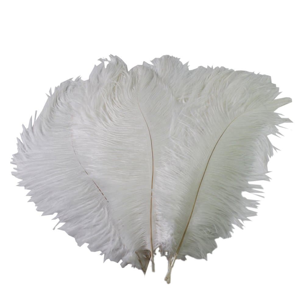 100 Pcs Real Natural 6-8 Inch Ostrich Feathers Great Decorations White