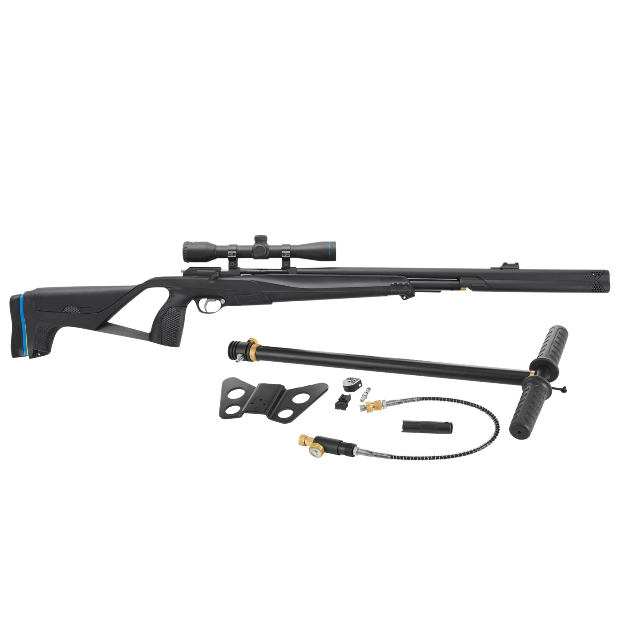 Stoeger XM1 PCP Airgun, Scope, and Hand Pump Combo - .22 Caliber - Black Synthetic with Fiber-Optic Sights & 4 x 32 Scope