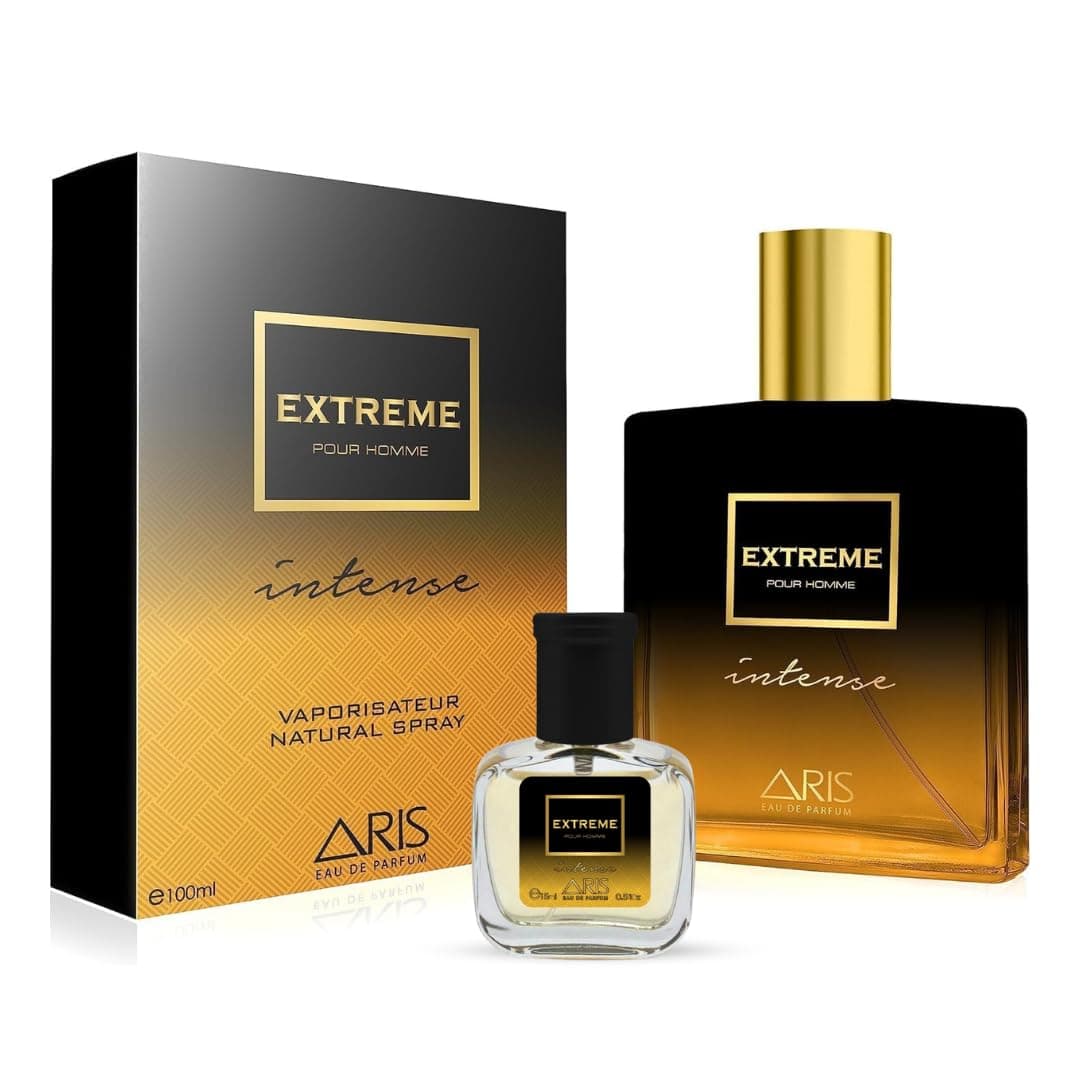 ARIS Extreme Intense Eau de Parfum for Men – Long-Lasting Woody Citrus Fragrance – 100ml Cologne Spray for Daily or Evening Wear – Comes with Extra 15ml Sample (Random Scent Included)