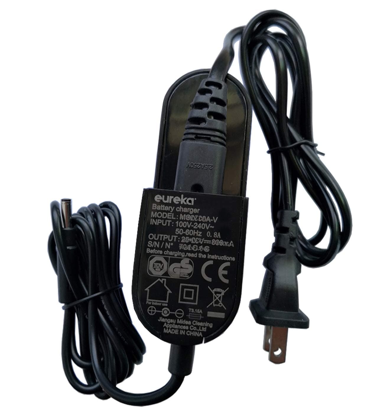Original Genuine OEM Eureka MC2508A B 25V 800mA 25-29V AC/DC Adapter For NEC122A NEC-122 NEC124A NEC126 NEC220 NEC222 NEC-222 NEC229 NEC228 NEC226 NEC120 CC170001A 21.6V Battery Vacuum Cleaner Charger