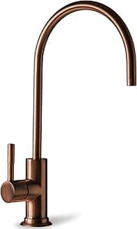 iSpring GA1-AW 6.5"x11" 14oz Solid Brass Heavy Duty Water Filter Designer Faucet - EU Style High-Spout, Antique Wine
