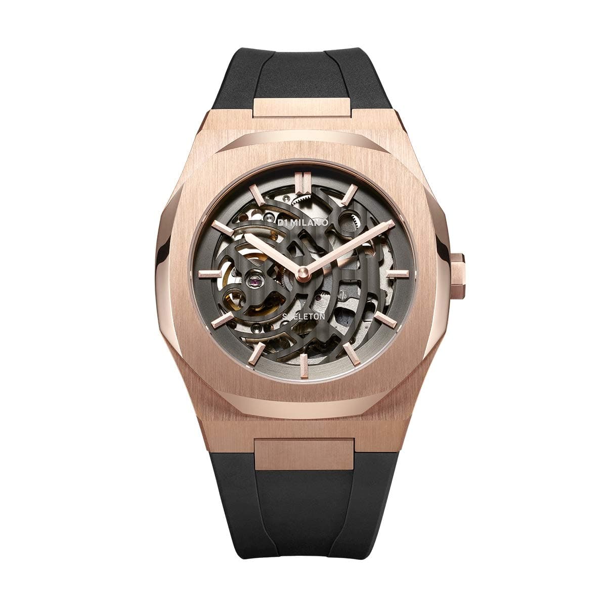 D1 Milano Skeleton Analog Black Dial Men's Watch-SKRJ03