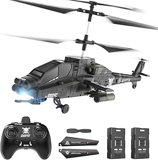 DEERC RC Helicopter, RC Plane for Kids and Adults, 2.4GHz Remote Control Helicopter, 30 Mins Flight Time, LED Lights & Altitude Hold, 2 Batteries, Kids Toy for Ages 14+