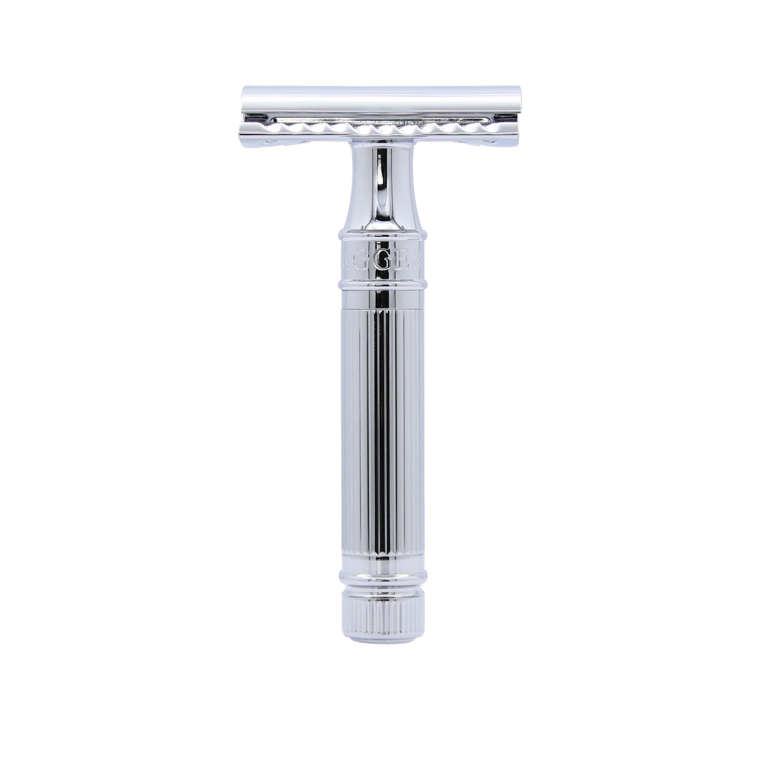DES89LBLAMZ Classic Long Handled Double Edge Manual Eco-Friendly and Reusable Safety Razor for Men and Women for Shaving cream or Soap Fits All DE Razor Blades (Lined)