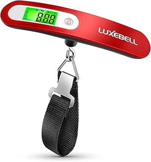 Luxebell Digital Luggage Scale Gift for Traveler Suitcase Handheld Weight Scale 110lbs (Red)