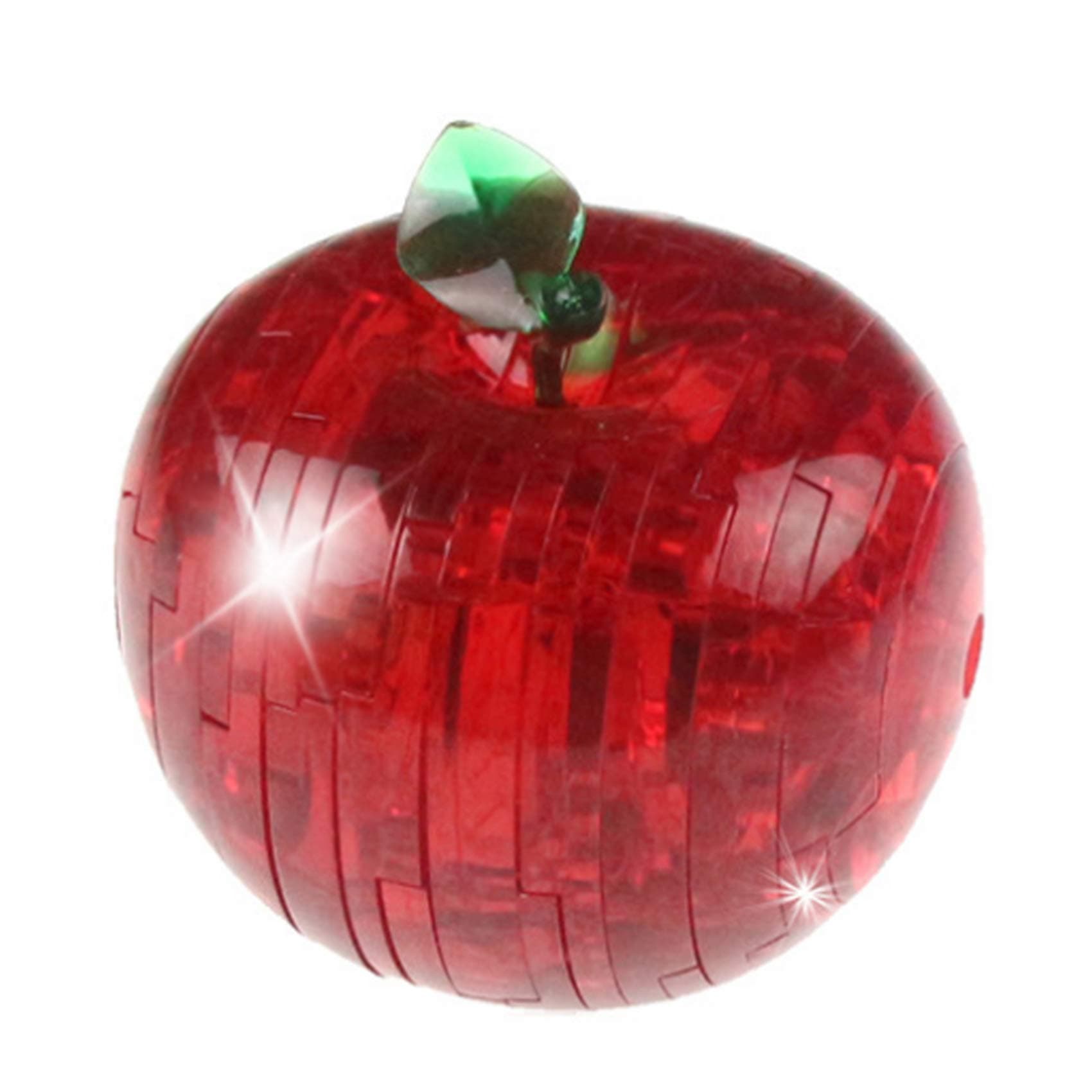 3D Crystal Apple Puzzle,3D Jigsaw 44 pcs Jigsaw Puzzle,DIY Educational Decorative Toy (Red)