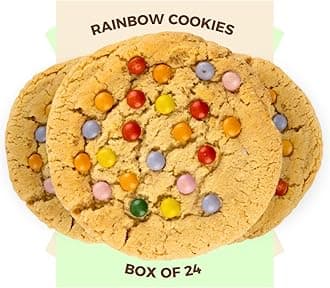 Coffee Masters Rainbow Cookies - 1 x 24 Pack Individually Wrapped Biscuit Perfect Cookie Snack for Family - Light, Crunchy Box of Biscuits with Colourful Milk Chocolate Beans Ideal for Any Occasion