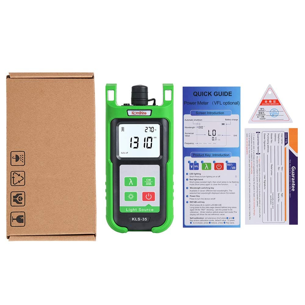 Multimode 850/1300nm MM Optical Fiber Light Source Komshine KLS-35 FTTx CATV Loss Tester