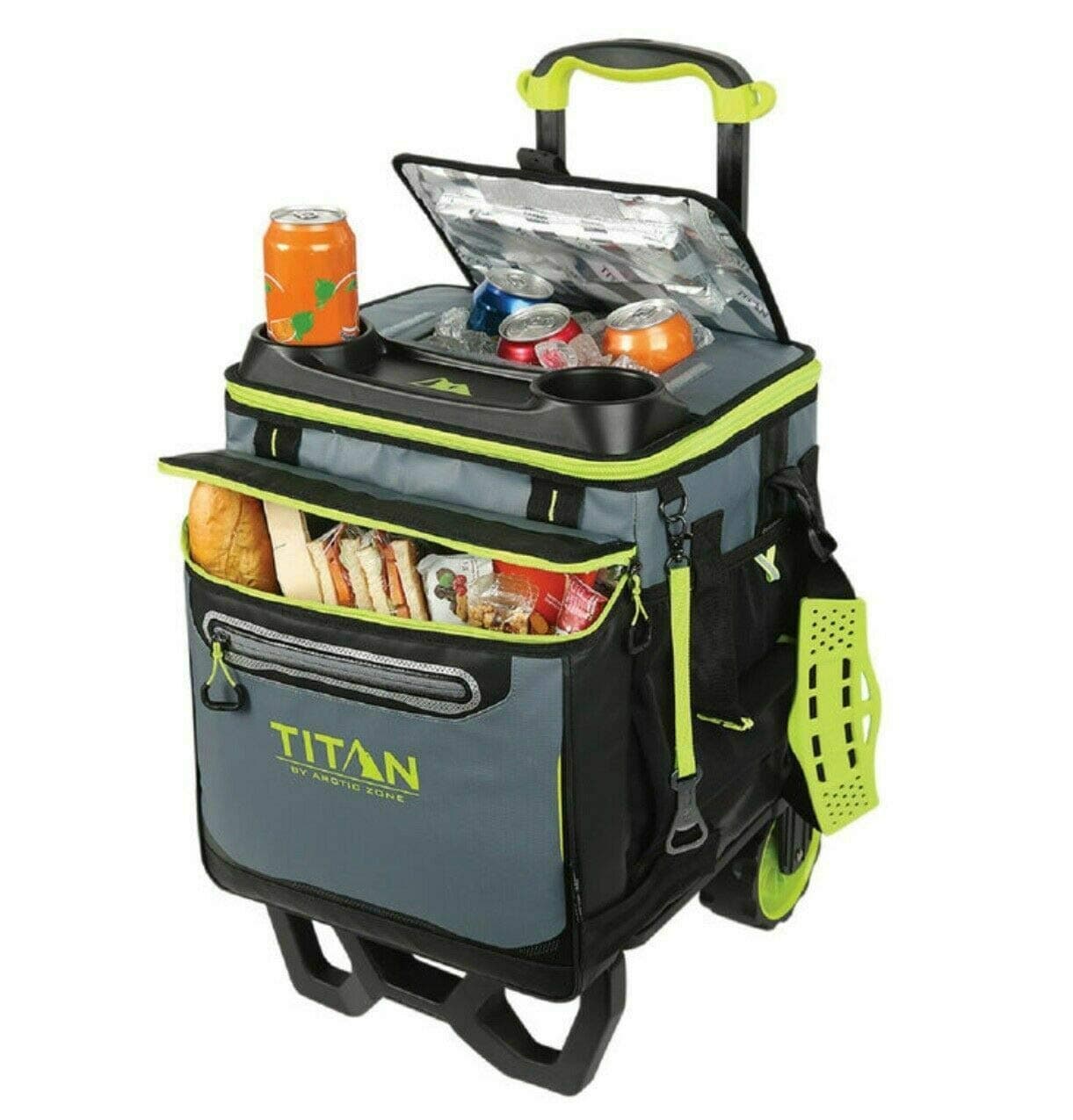 Titan 22.5 Litre 60 Can Rolling Cooler with All Terrain Cart