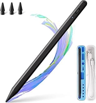 Stylus Pen for iPad Apple: Fast Charge for iPad Pencil Apple Pen with Palm Rejection Tilt Sensitivity - Pen for iPad 10/9/8/7/6, iPad Pro 12.9"/11"/13" M4, iPad Mini 6/5 Black