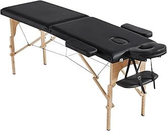 Yaheetech Massage Table Massage Bed Portable Lash Bed for Eyelash Extensions Beauty Tattoo Table Adjustable Black