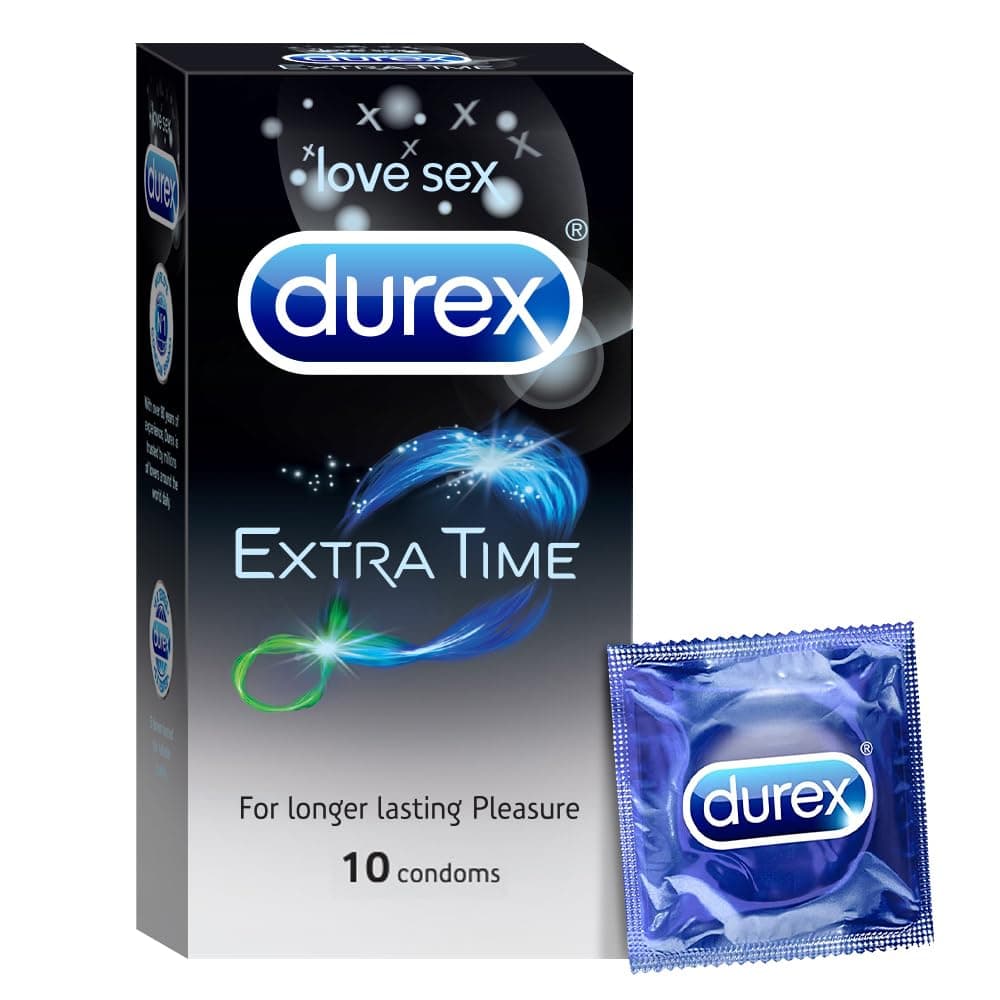 - Extra Time Condoms for Men - 10 Count | Performa Lubricant for Long Lasting Climax Delay | Suitable for use with lubes & toys