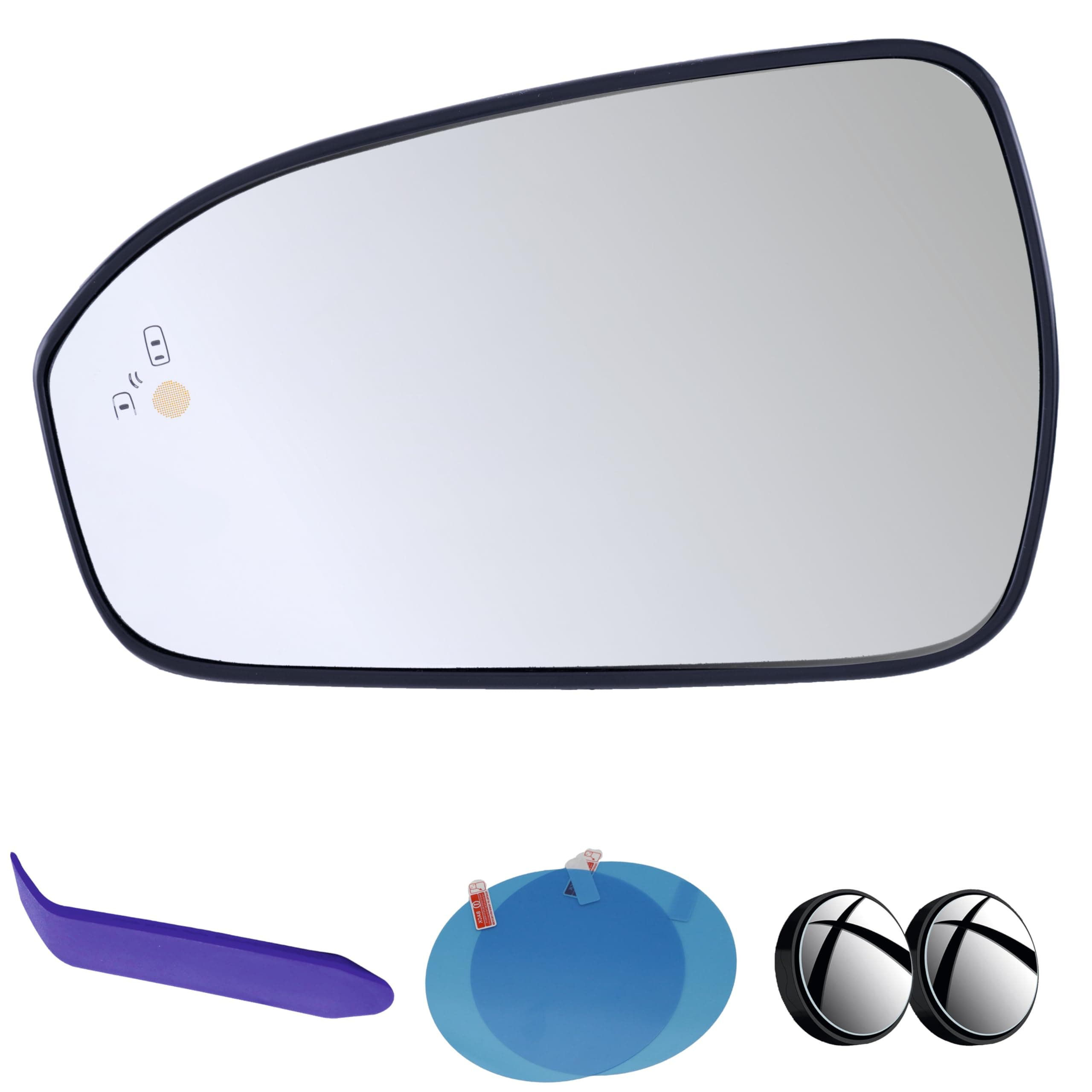 EAP Driver Side Mirror Glass Compatible with Ford Fusion 2013-2021, Heated wi...