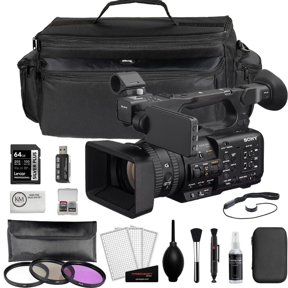 Sony PXW-Z200 4K 1" CMOS Sensor XDCAM Camcorder Bundle with 64GB SDXC Memory Card + Camera Bag + 3-Piece Filter Set + Photo Starter Kit + Cleaning Cloth (6 Items)